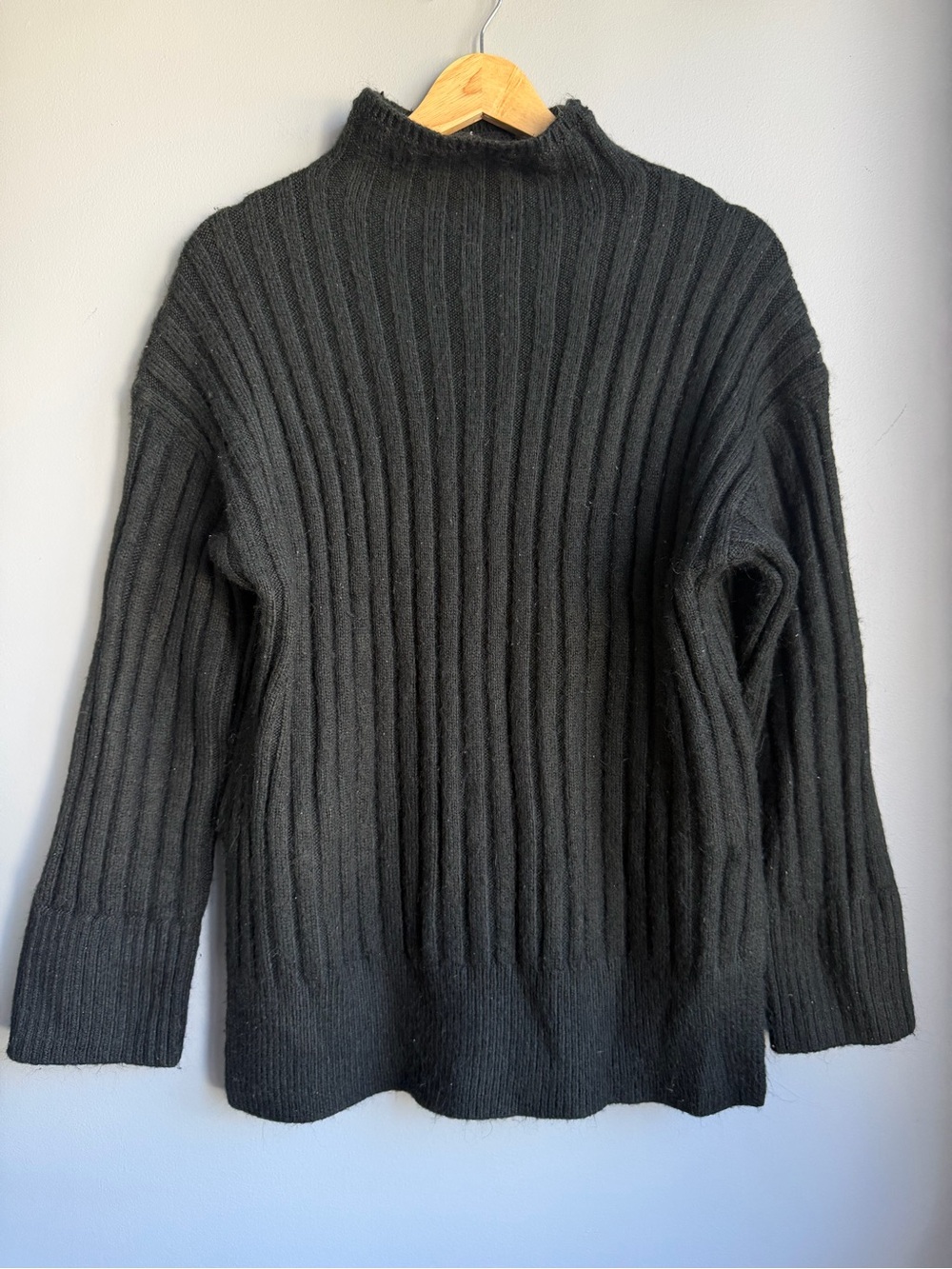 Black Abercrombie & Fitch Ribbed Mock Neck Sweater